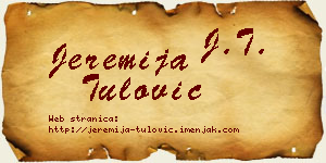 Jeremija Tulović vizit kartica